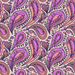 Seamless pattern based on traditional Asian elements Paisley