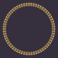 Golden round lace frame.