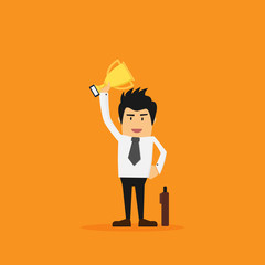  businessman holding cup