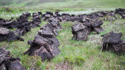 Peat digging on the Isle of Skye, Scotland