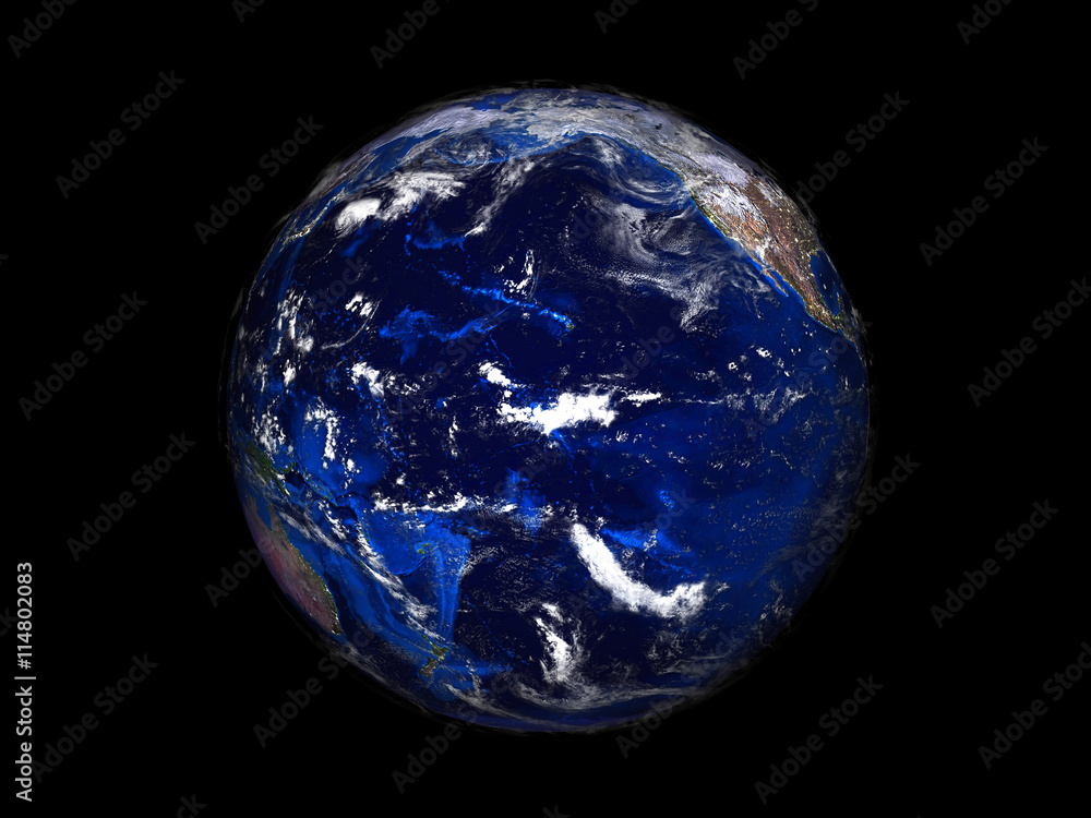 Canvas Prints planet earth on black background view from space 3d
