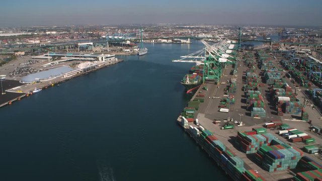 Past container terminal in Los Angeles Harbor. Shot in 2010.