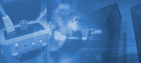 Composite image of view of data technology