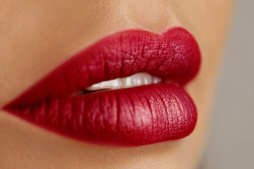 Close up of lips with make up