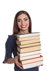 Smart woman with books