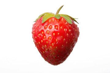 Ripe strawberry on a white background