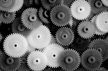 plastic gear black and white for background