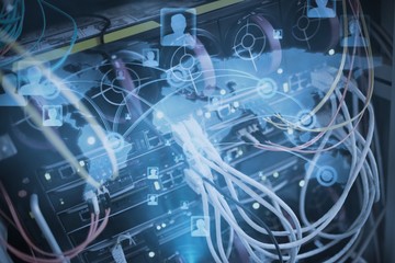 Composite image of futuristic technology interface