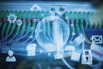 Composite image of blue and black interface menu