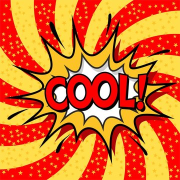 Vintage background. Pop art, comic book style. Cloud with Cool wording effect .