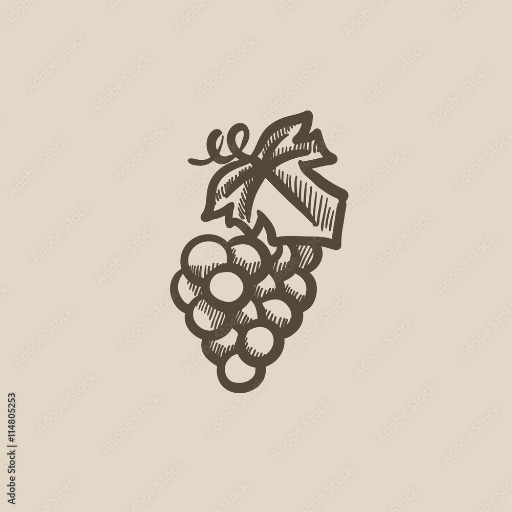 Canvas Prints Grape sketch icon.