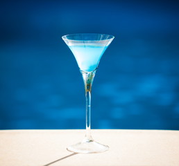 Drink. Margarita, blue background