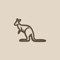 Kangaroo sketch icon.
