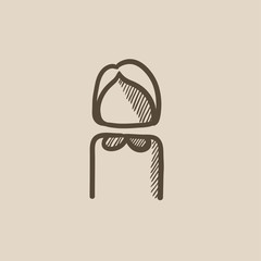 Business woman sketch icon.
