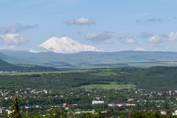 View of the Elbrus bird's-eye view.
