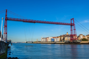 The Bizkaia suspension bridge in Portugalete, Spain