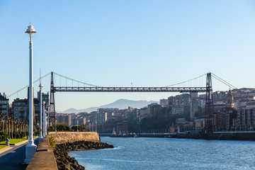 The Bizkaia suspension bridge in Portugalete, Spain