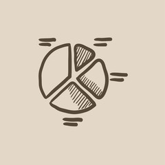 Pie chart sketch icon.