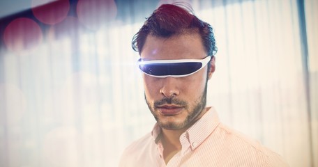 Businessman using an oculus