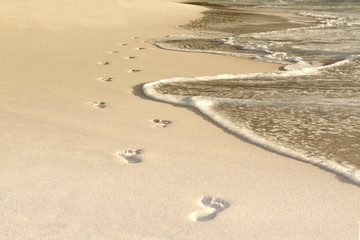 Footprints at the beach, Seychelles