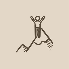Climbing sketch icon.