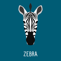 Abstract cartoon geometric zebra portrait. © vanillamilk
