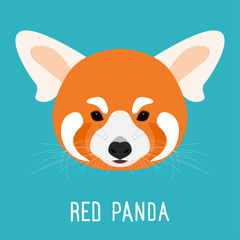 Abstract cartoon red panda portrait.