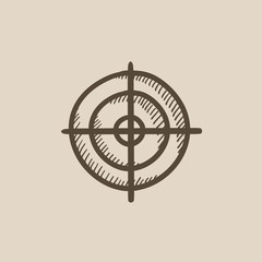 Shooting target sketch icon.