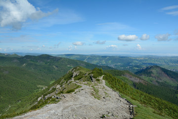 View towards Zakopane from trail to Gasienicowa valley.