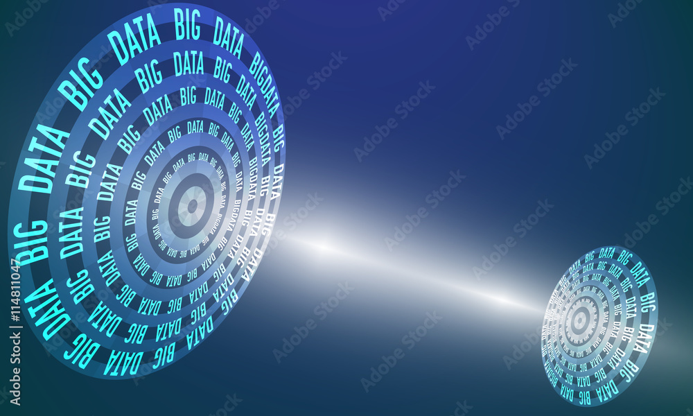 Poster futuristic abstract background with the words big data and trans