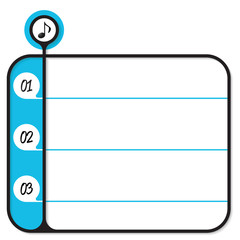 Obraz premium Blue text box for your text and music symbol