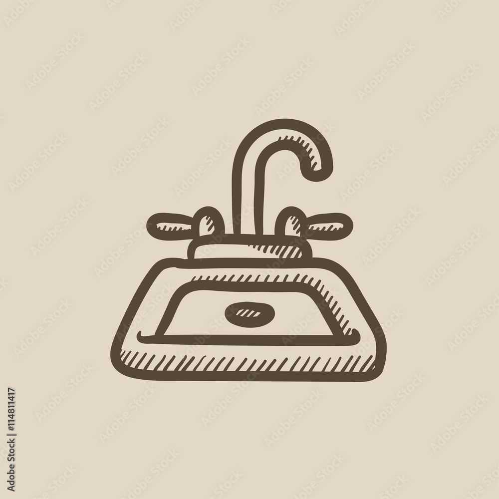 Sticker Sink sketch icon.