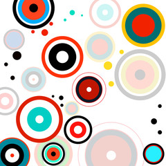 Abstract colorful background with circles, geometric shapes