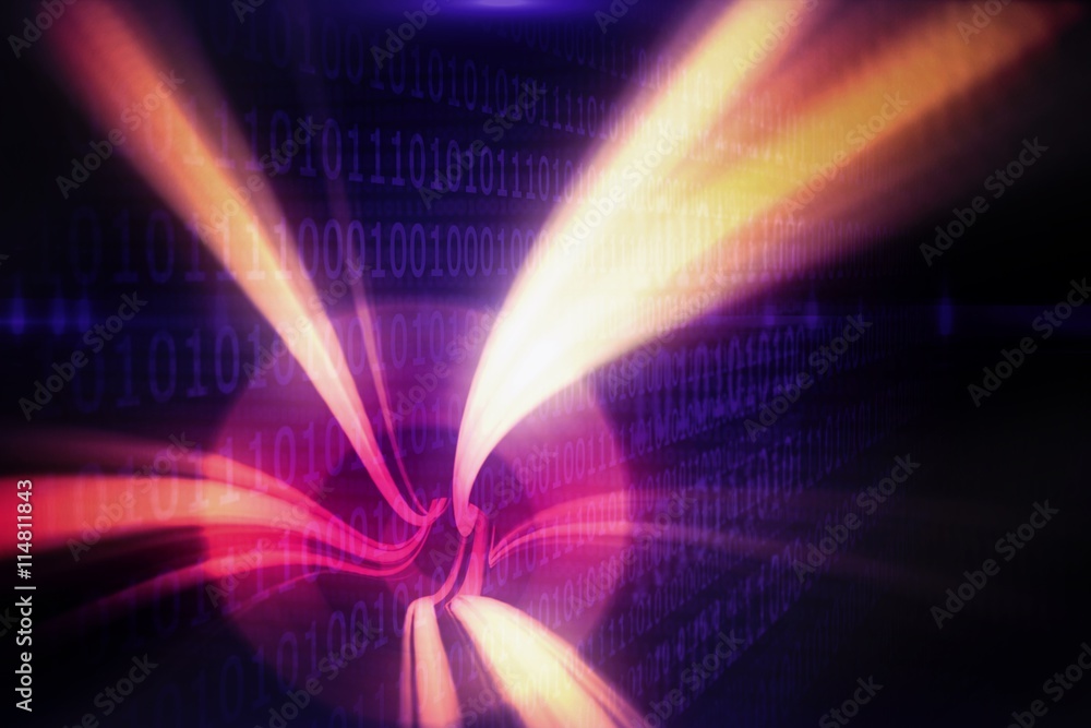 Poster composite image of red vortex with orange light