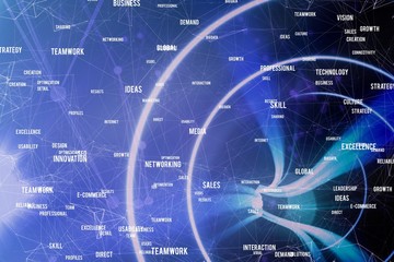 Composite image of sphere of words
