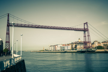 The Bizkaia suspension bridge in Portugalete, Spain