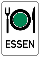 gs1 GastronomieSchild - Geschirrampel grün - Essen - A2 A3 A4 Plakat - ks99 Kombi-Schild - g4490