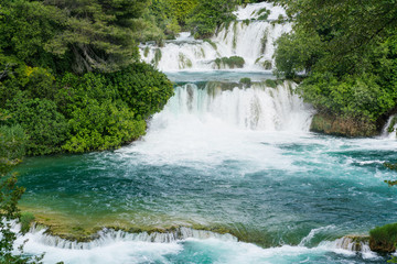 Fototapeta na wymiar Waterfalls at Krka National Park