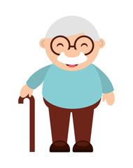 cute grandfather  isolated icon design