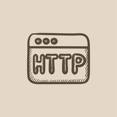 Browser window with http text sketch icon.