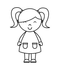 little girl isolated icon design