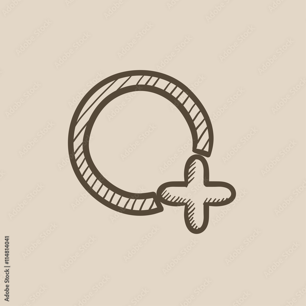 Poster add file sketch icon.