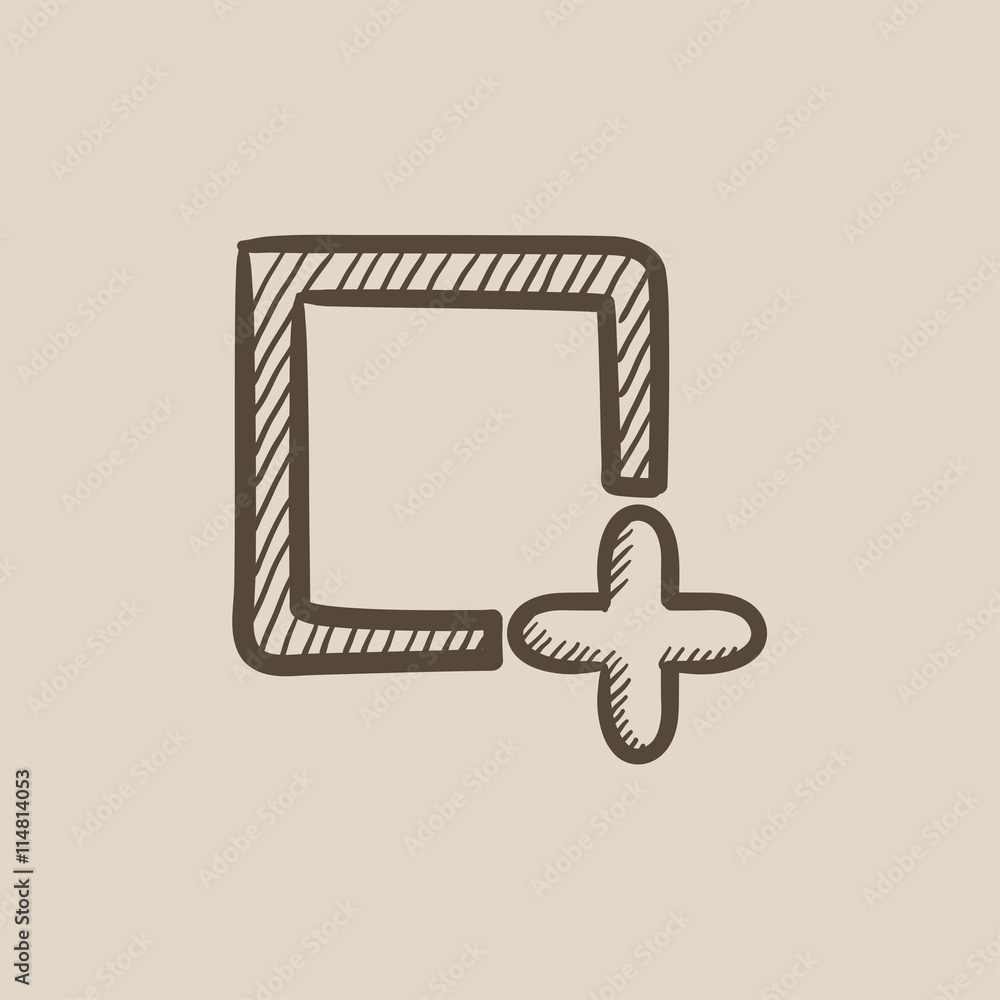 Poster add file sketch icon.