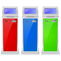 ATM. Automated teller machine. Colored set