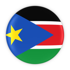 South Sudanese Flag Button - Flag of South Sudan Badge 3D Illustration