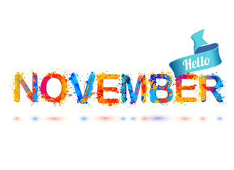 Hello november. Splash paint letters