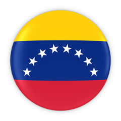 Venezuelan Flag Button - Flag of Venezuela Badge 3D Illustration