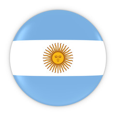 Argentinian Flag Button - Flag of Argentina Badge 3D Illustration
