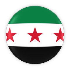 Syrian Opposition Flag Button - Flag of Syria Badge 3D Illustration