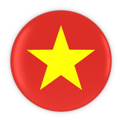 Fototapeta premium Vietnamese Flag Button - Flag of Vietnam Badge 3D Illustration